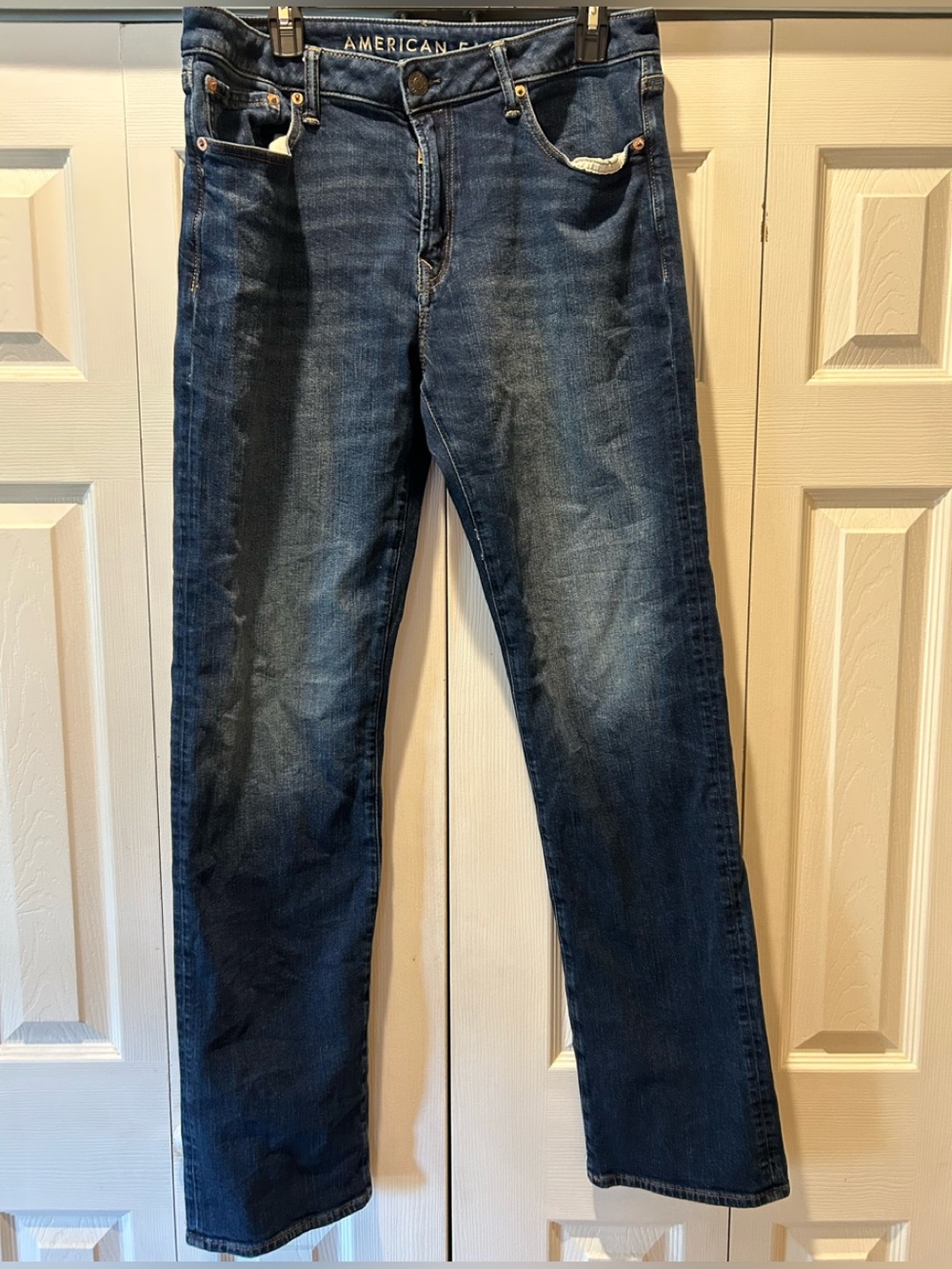American Eagle Outfitters Men’s Medium-Dark Blue  Original Bootcut jeans.